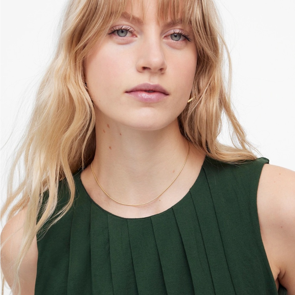 Madewell Sleeveless Crewneck Bubble Tank Top - Summit Green S